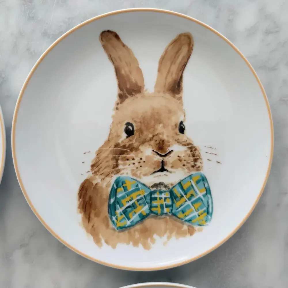 Pier 1 Bunny Face Easter Plate 4pc 8
